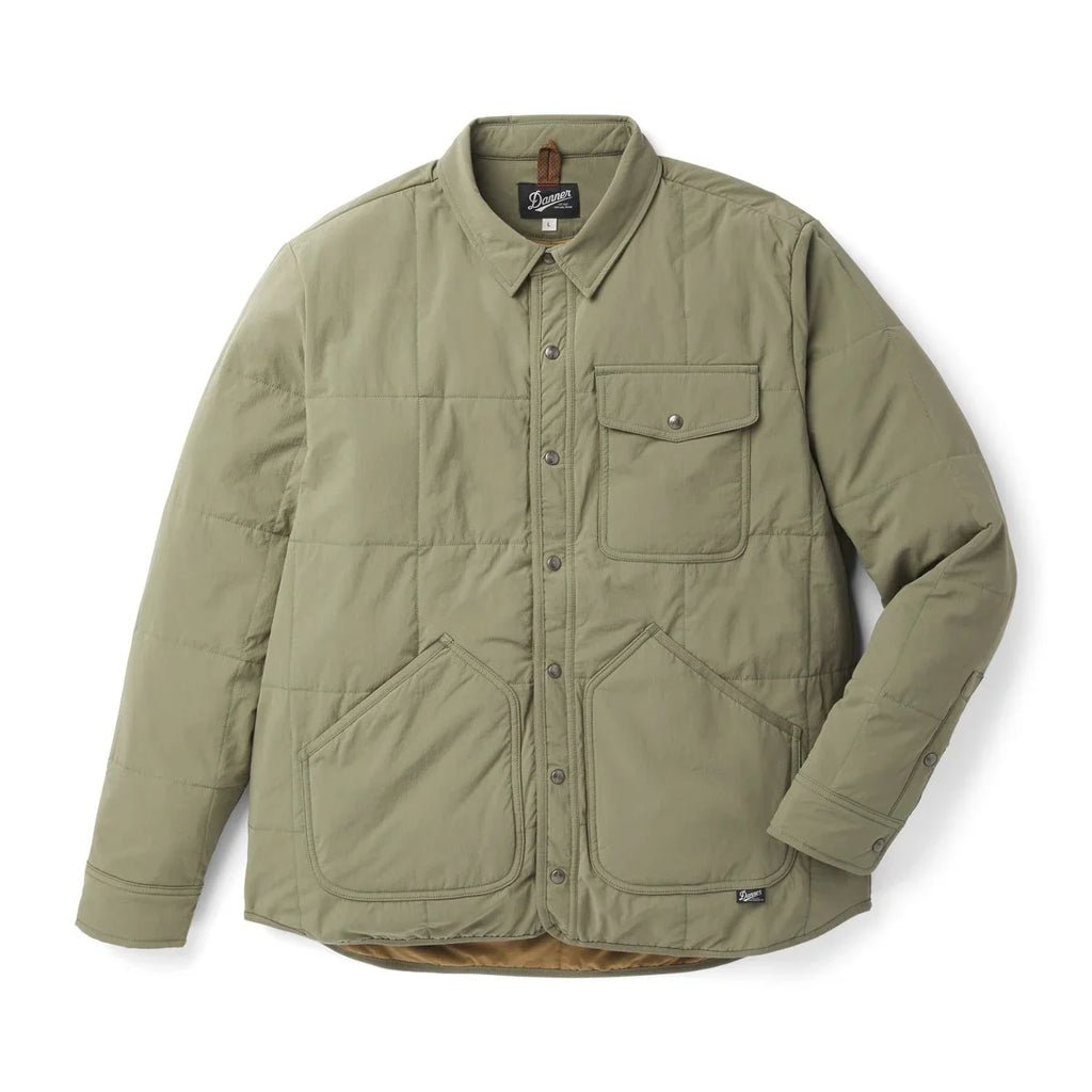 Insulated Snap-Front Overshirt - Dusty Olive