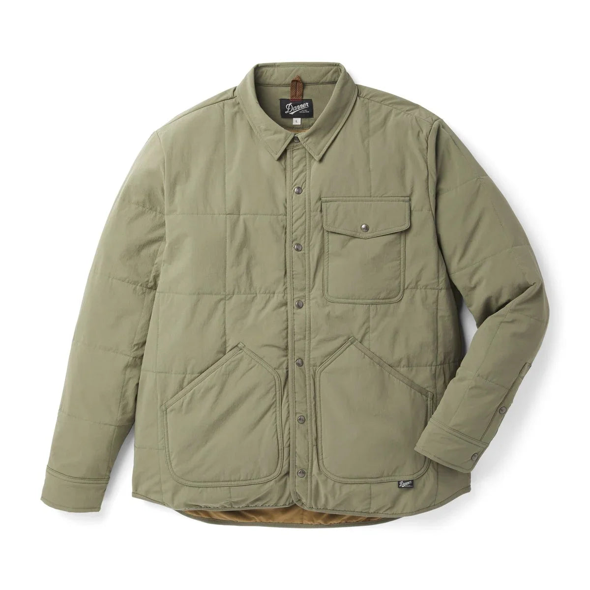Insulated Snap-Front Overshirt - Dusty Olive
