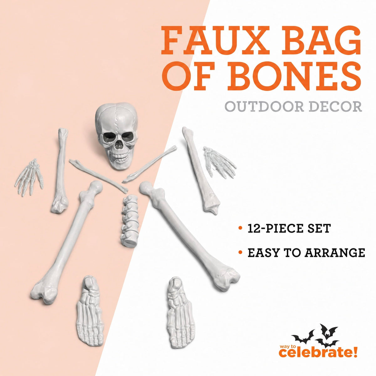 Faux Bag of Bones, 12 Pieces, Halloween by Way To Celebrate