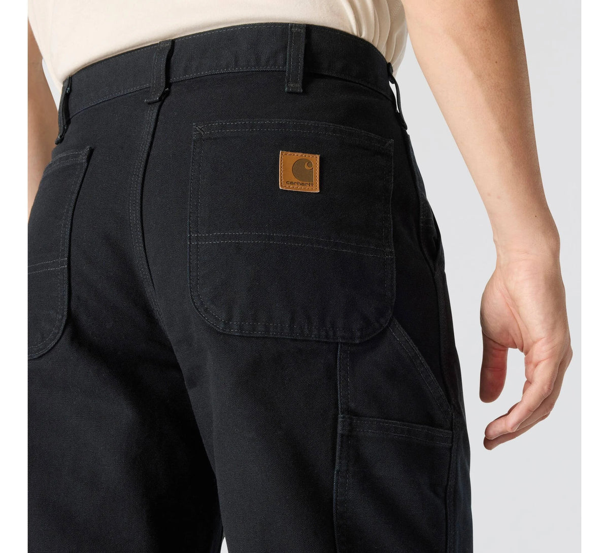 Men's Loose Cotton Canvas Utility Pants - Black