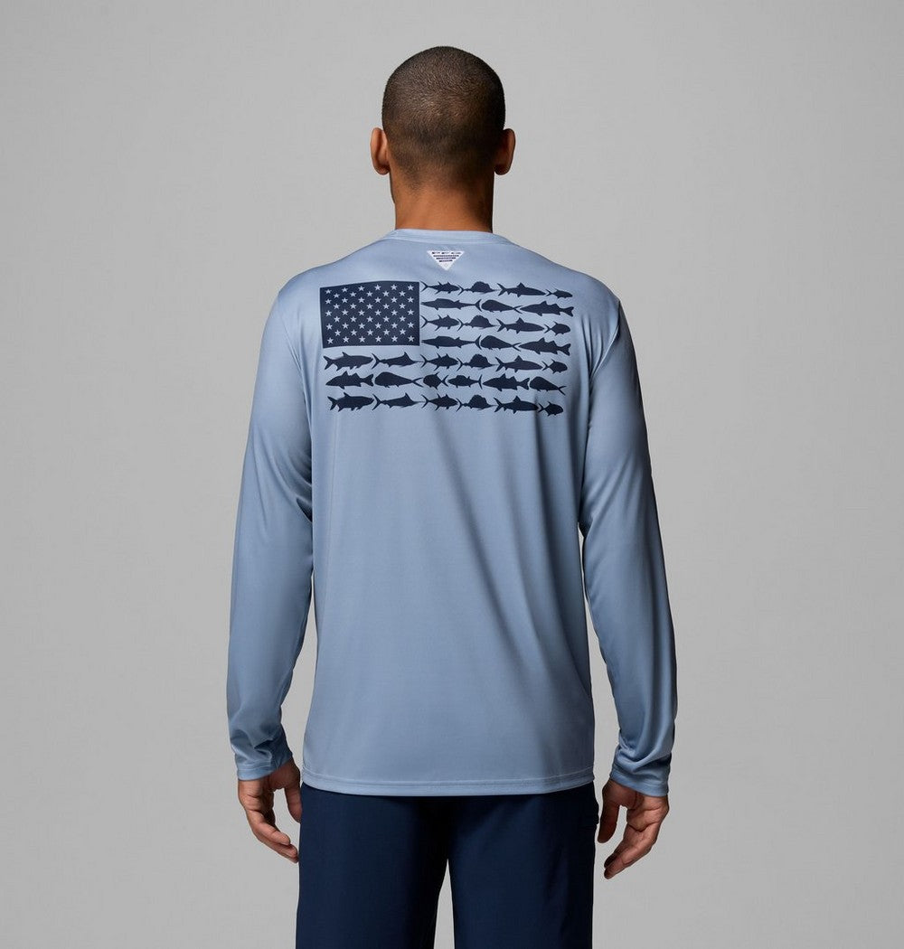 Men's Long Sleeve Fishing Shirt - Blue Navy