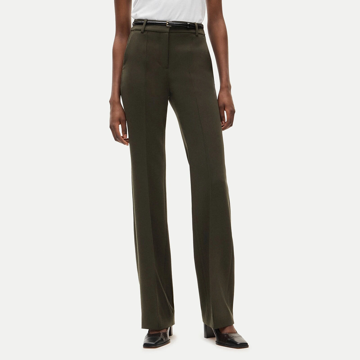 Women's High-Rise Flared Stretch Pants - Gray