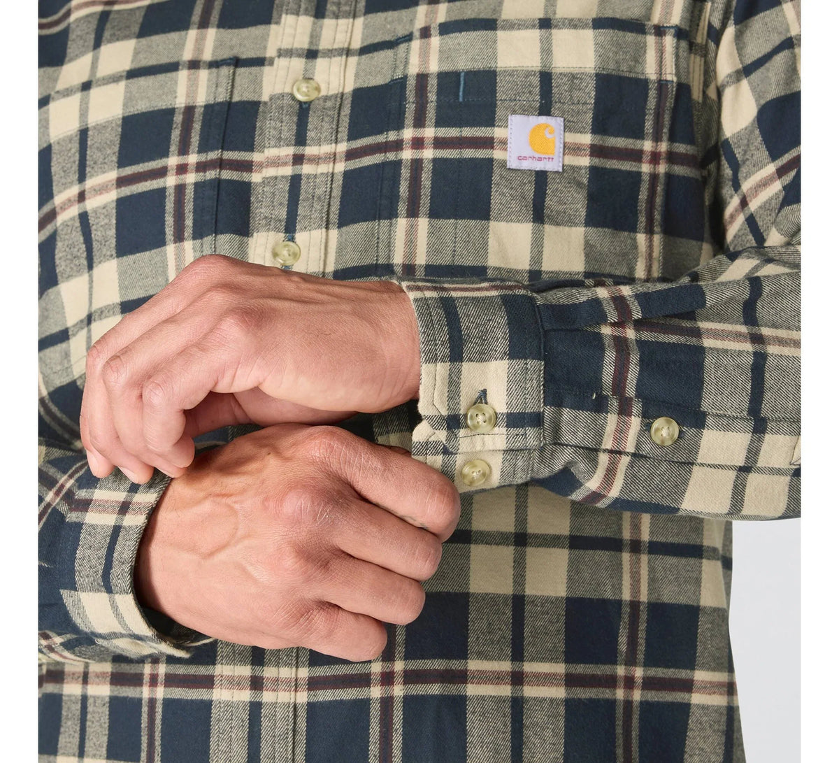 Men's Stretch Plaid Flannel Shirt - Red