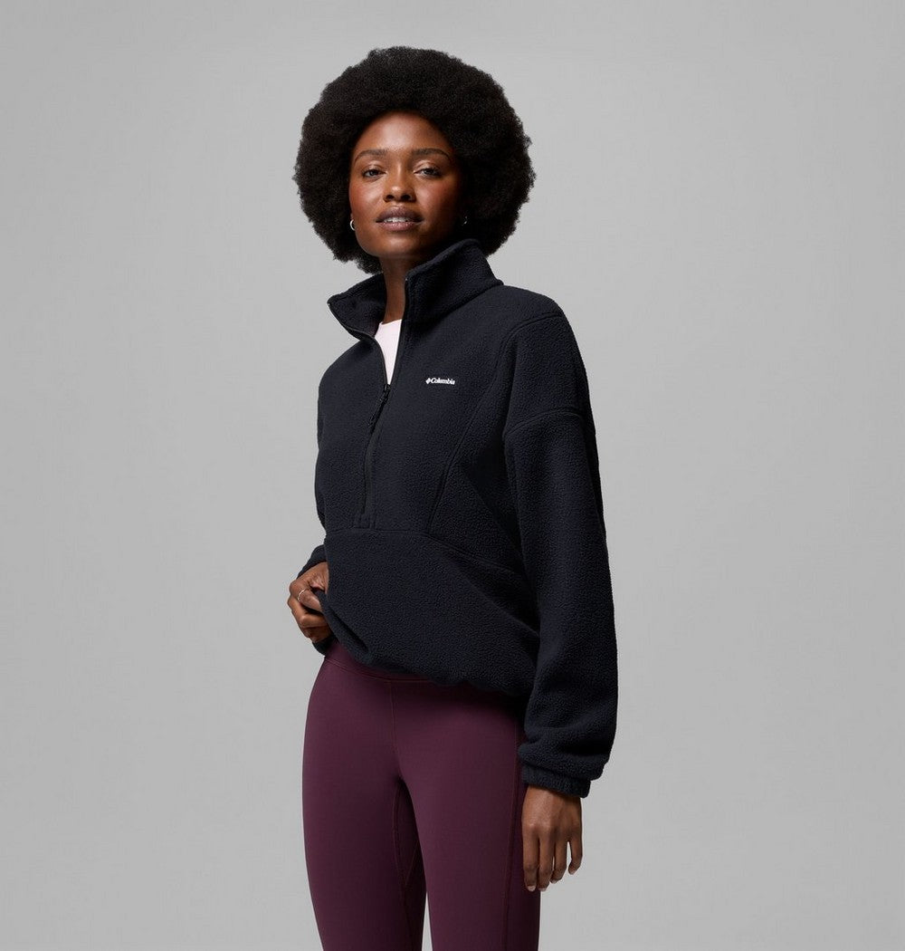Women's Fleece Half-Zip Pullover - Blue Grey