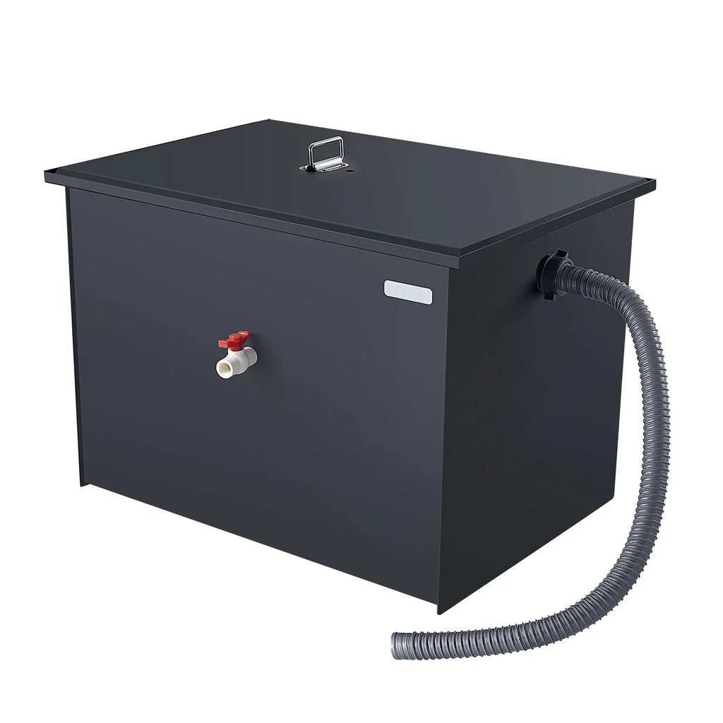 SKYSHALO Commercial Grease Interceptor Trap, 30LBS Carbon Steel
