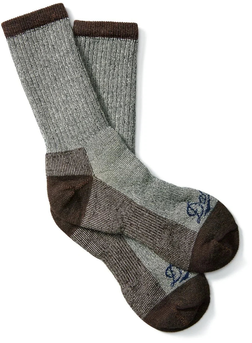 Midweight Merino Work Crew Socks - Brown