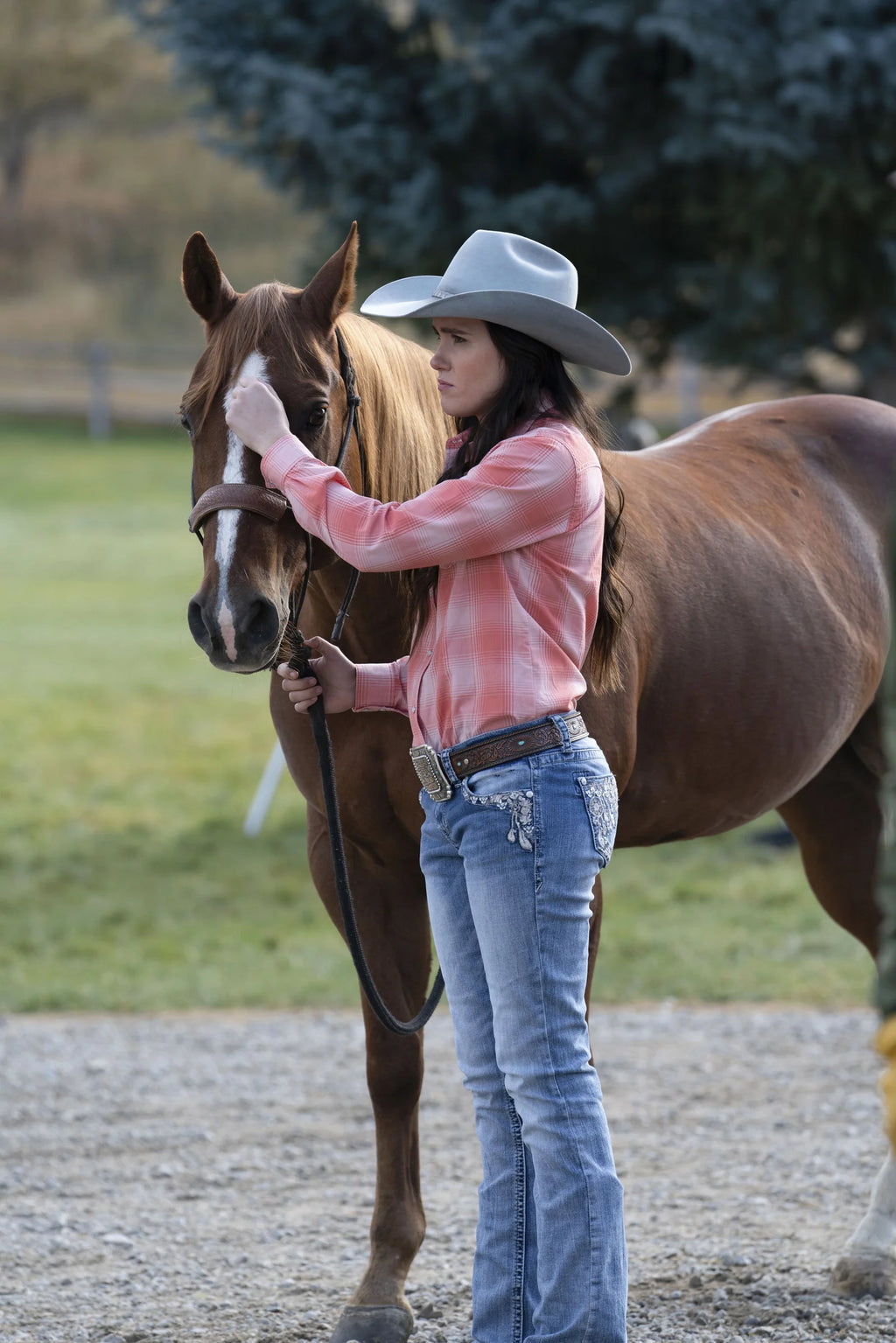 Mia's Cattleman Crown Cowboy Hat With Snakeskin Band