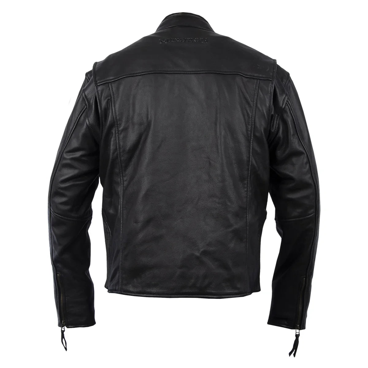 Men's Buffalo Leather Thermal Motorcycle Jacket - Black