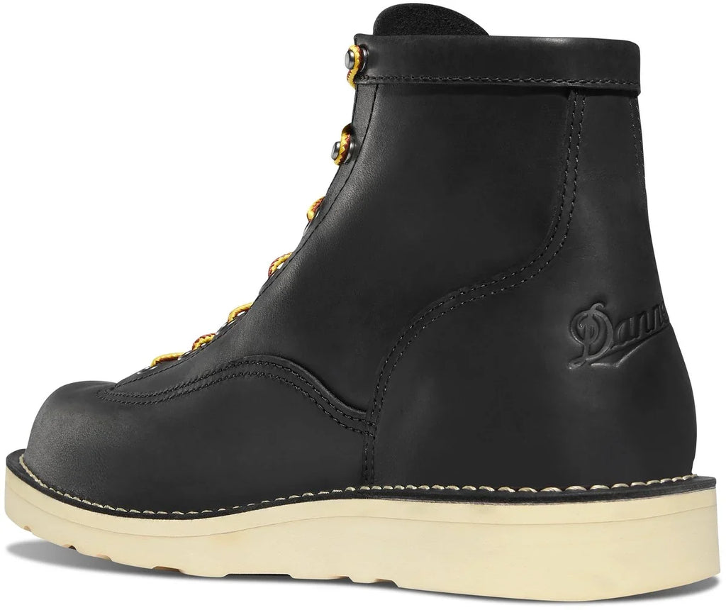 Six-Inch Plain-Toe Work Boots - Black