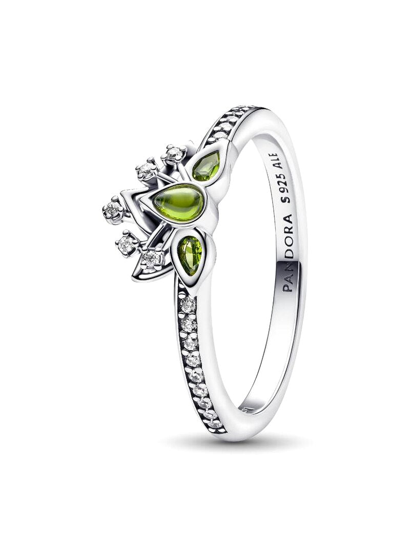 Sterling Silver Green Crystal Tiara Ring