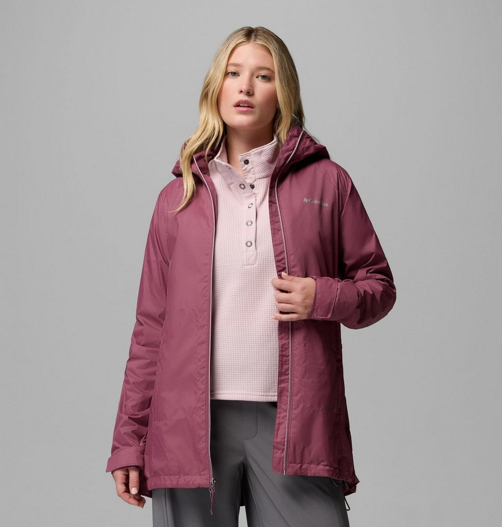 Women's Lined Long Rain Jacket - Blue