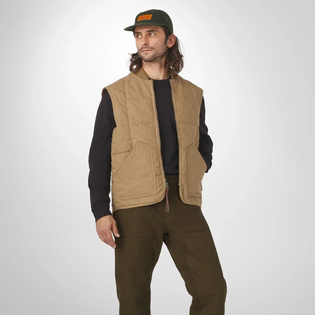 Insulated Duck Canvas Utility Vest - Khaki Olive