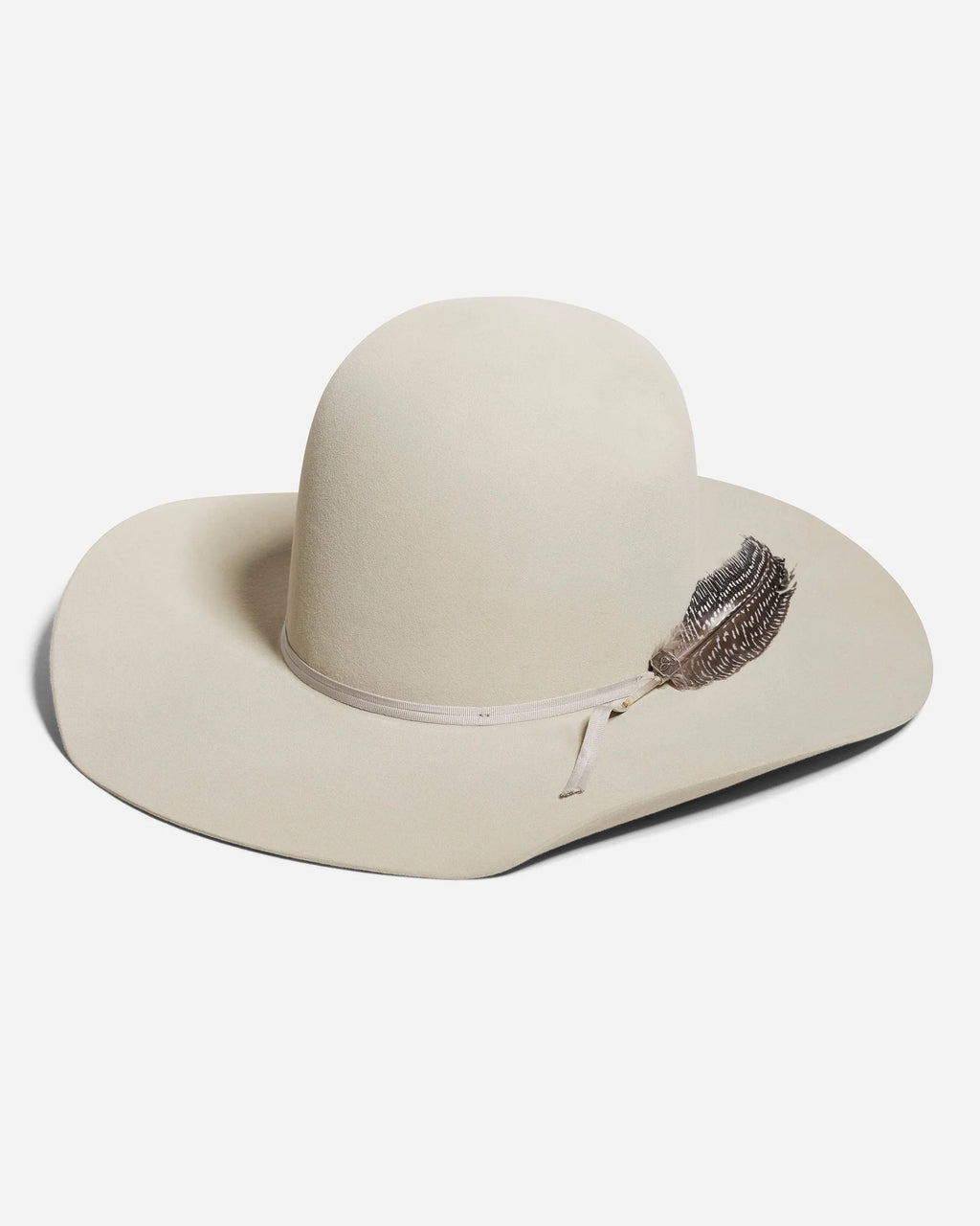 Walker's Hand Shaped Tall Crown Cowboy Hat With Feather Trim