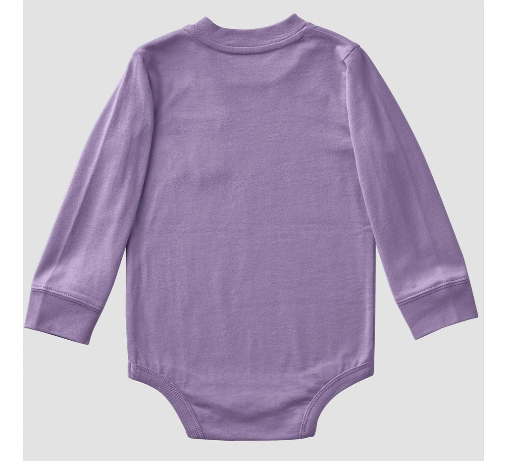 Baby Long-Sleeve Pocket Bodysuit - Purple