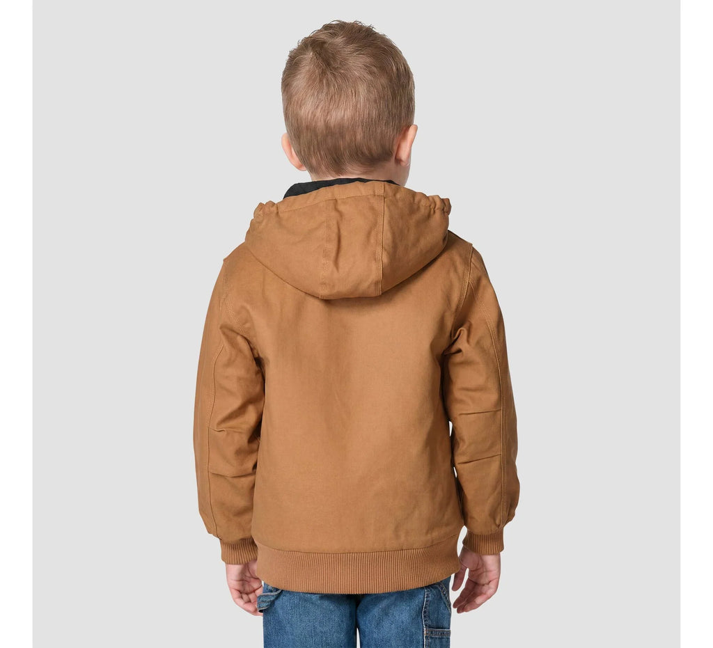 Baby Boys' Insulated Canvas Hooded Jacket - Brown