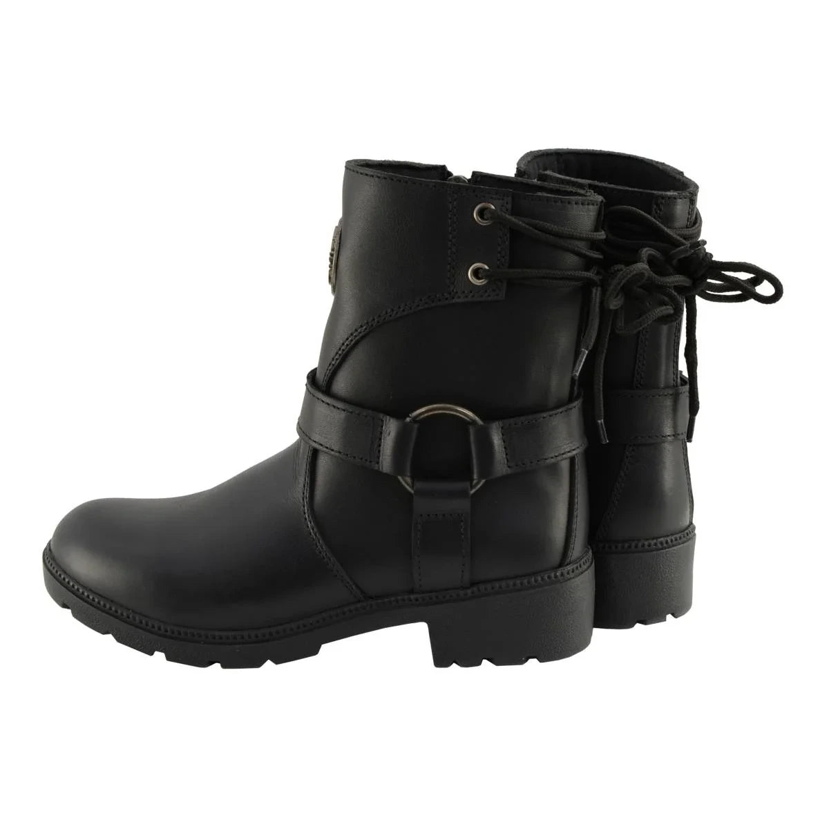 Women's Harness Motorcycle Boots - Black