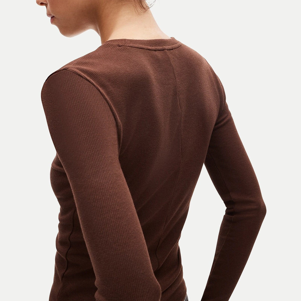 Women's Ribbed Long-Sleeve T-Shirt - Black