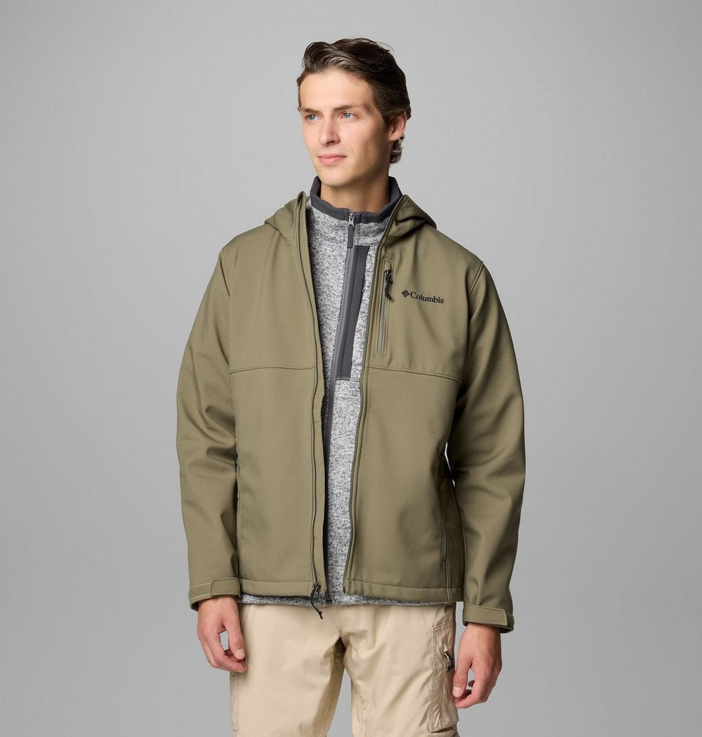 Men's Hooded Softshell Jacket - Brown