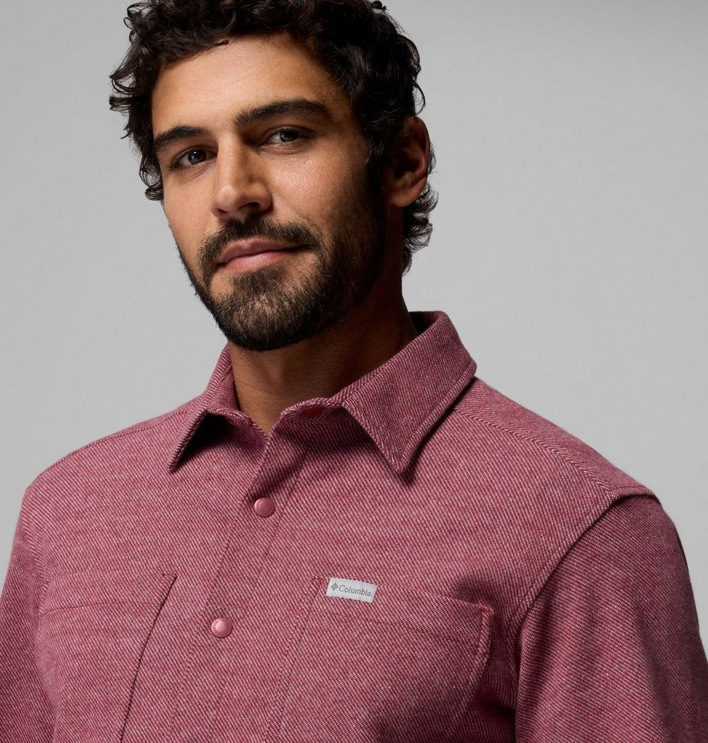 Men's Long-Sleeve Knit Snap Shirt - Black