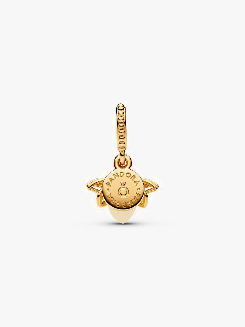Glow Glass Insect Dangle Charm - Gold