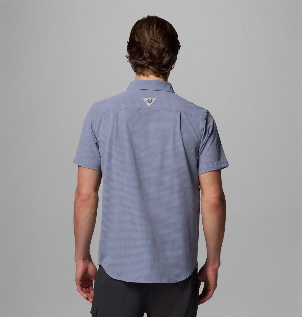 Men's Vented Short-Sleeve Fishing Shirt - Blue