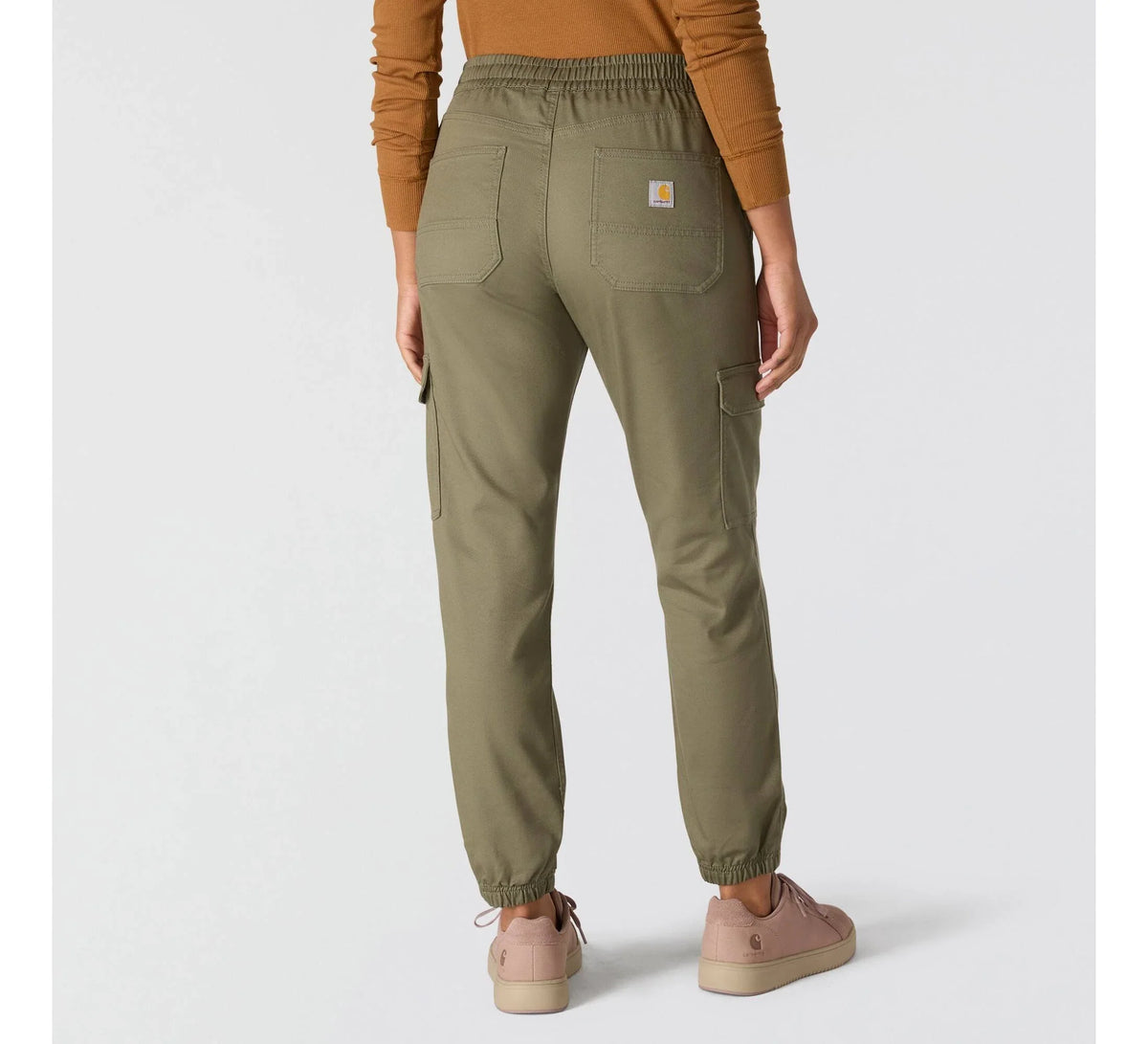 Women's Stretch Twill Cargo Joggers - Olive