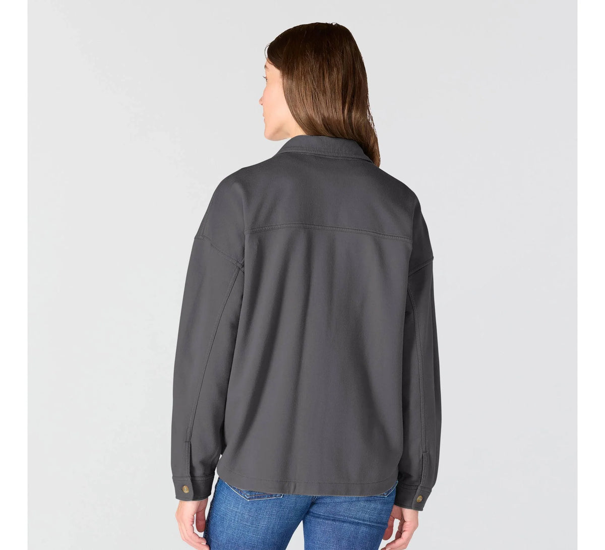 Women's Cotton French Terry Overshirt - Green