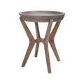 Bailey Street Home Round Accent Table With Concrete Top And Acacia Frame, 18.25 Inches W X 21.75 Inches H