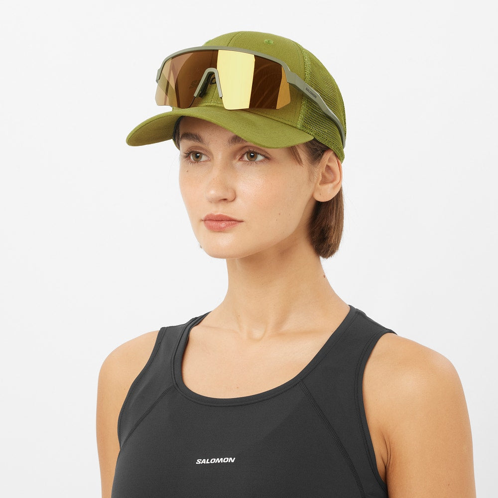 Cotton Mesh Trucker Cap - Brown