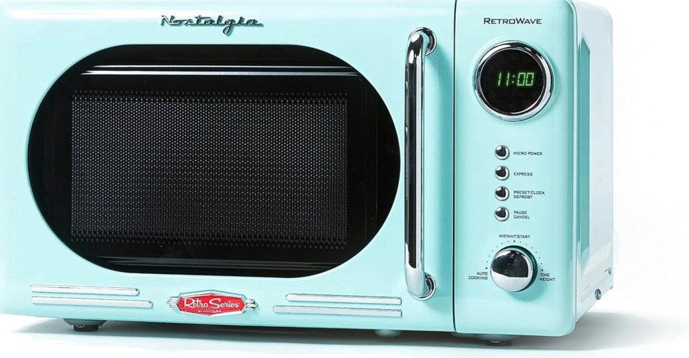 Nostalgia 0.7 Cu Ft 700W Countertop Microwave Oven - Aqua