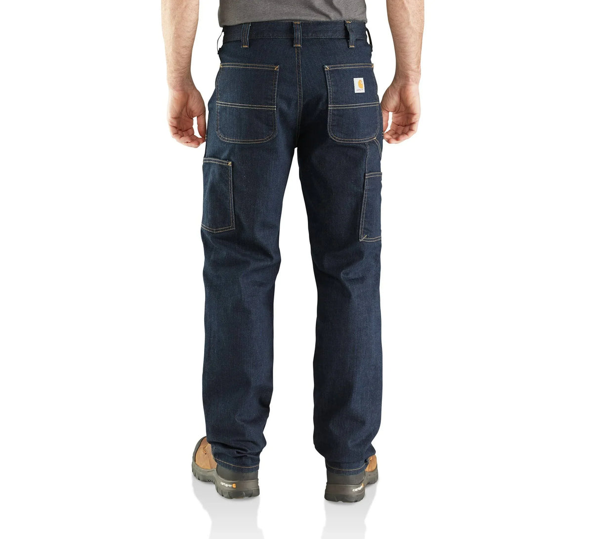 Relaxed Straight Double-Knee Denim Work Pants