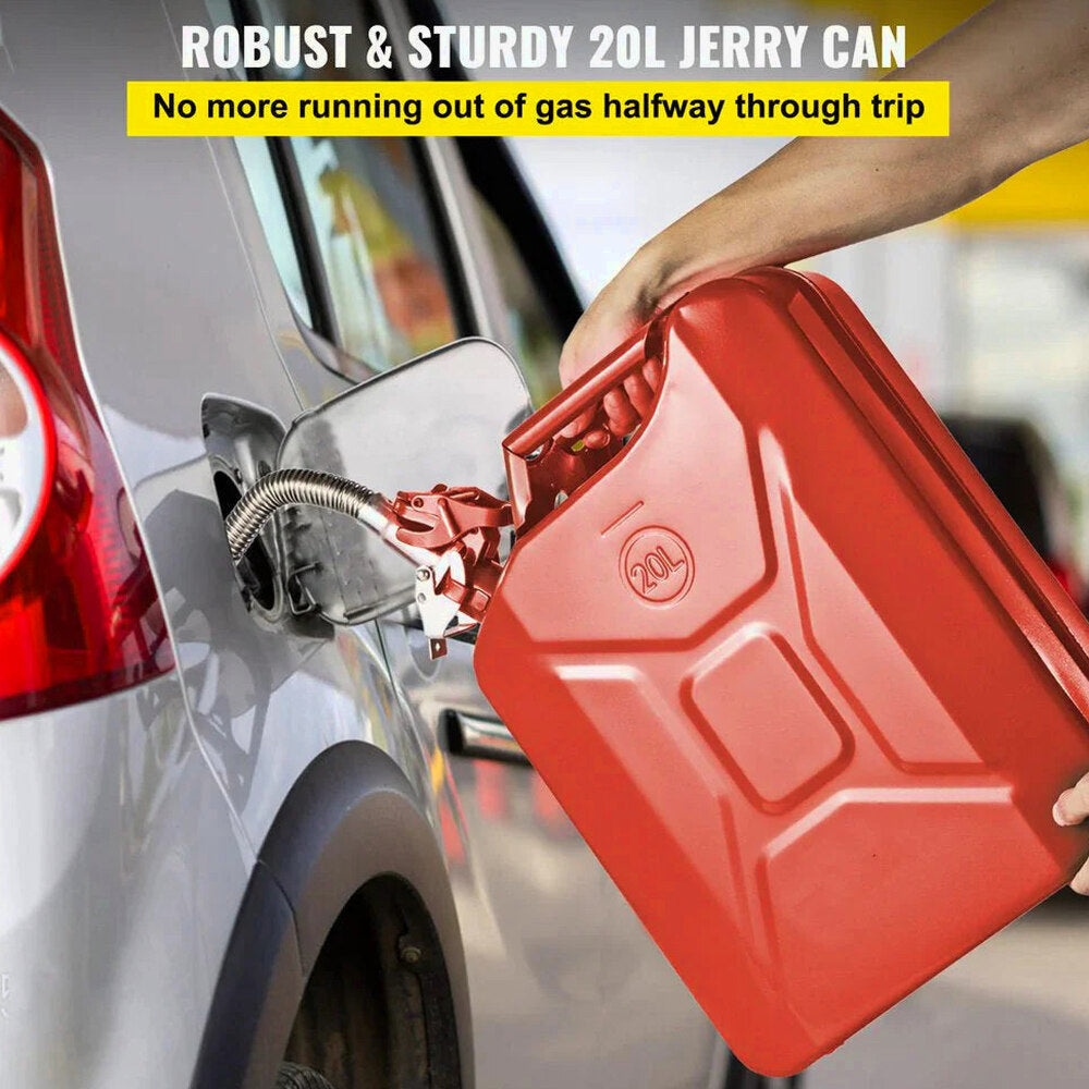 VEVOR Steel Jerry Fuel Can 5.3 Gallon/20 L, 2 Count, Red - 2X20LRED