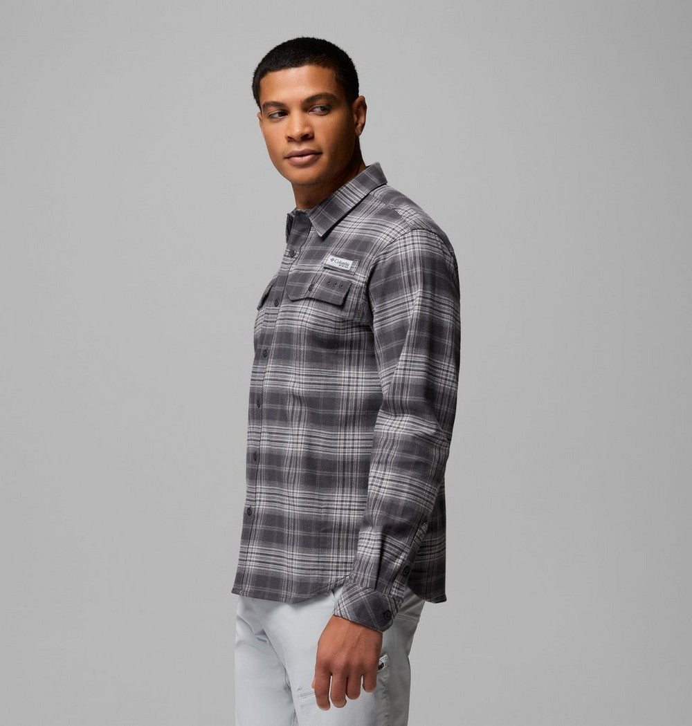 Men's Stretch Cotton Fishing Flannel Shirt - Blue