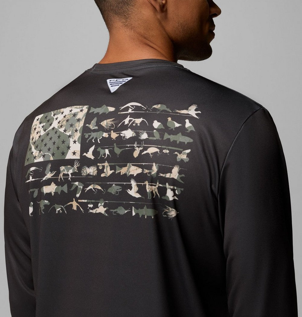 Men's Long Sleeve Fishing Shirt - Blue Navy