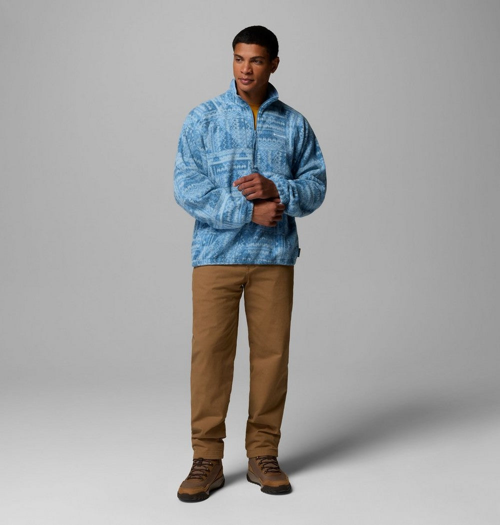 Men's Printed Fleece Half-Zip Pullover - Sage