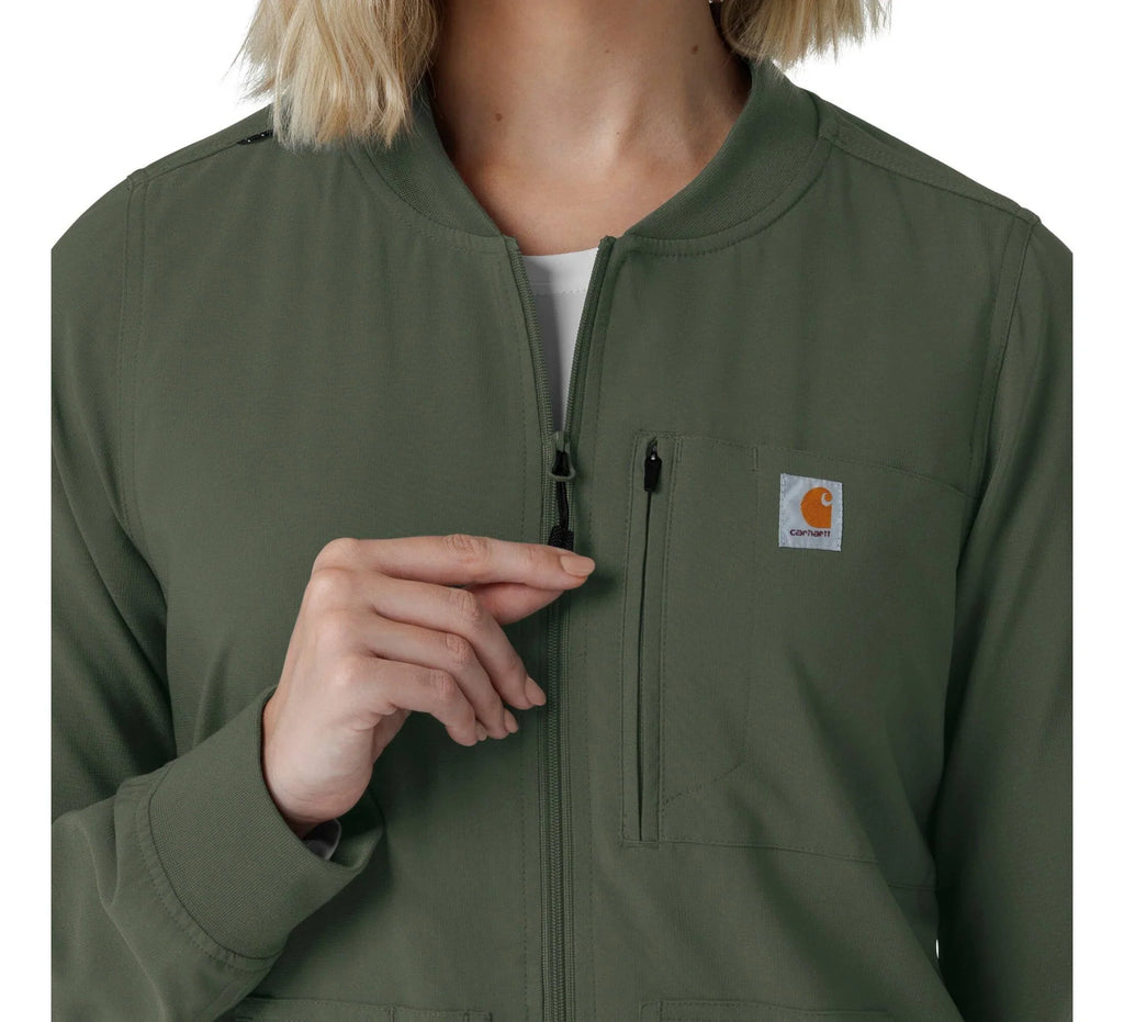 Women's Lightweight Stretch Scrub Jacket - Olive