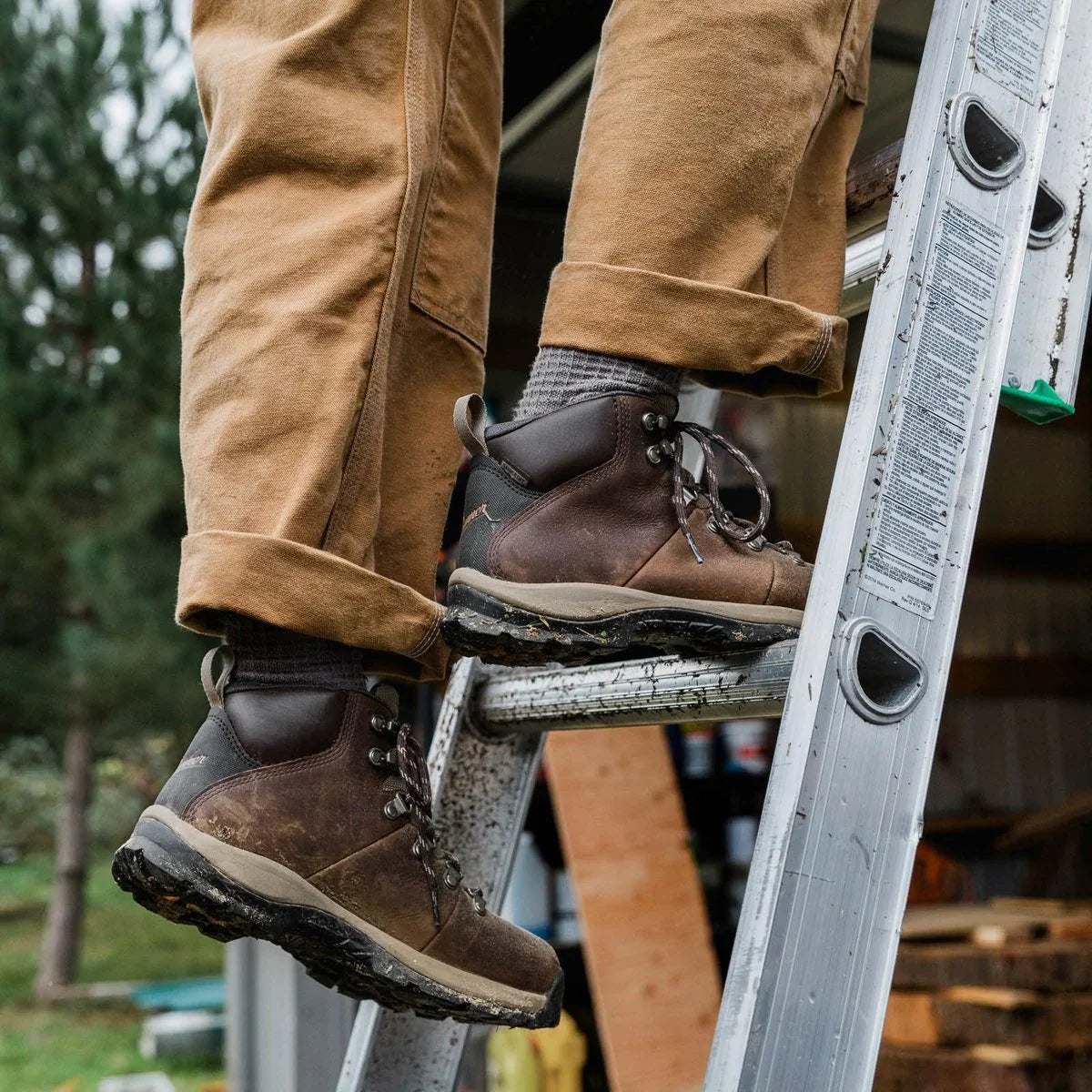 Women's Waterproof Aluminum Toe Work Boot - Brown