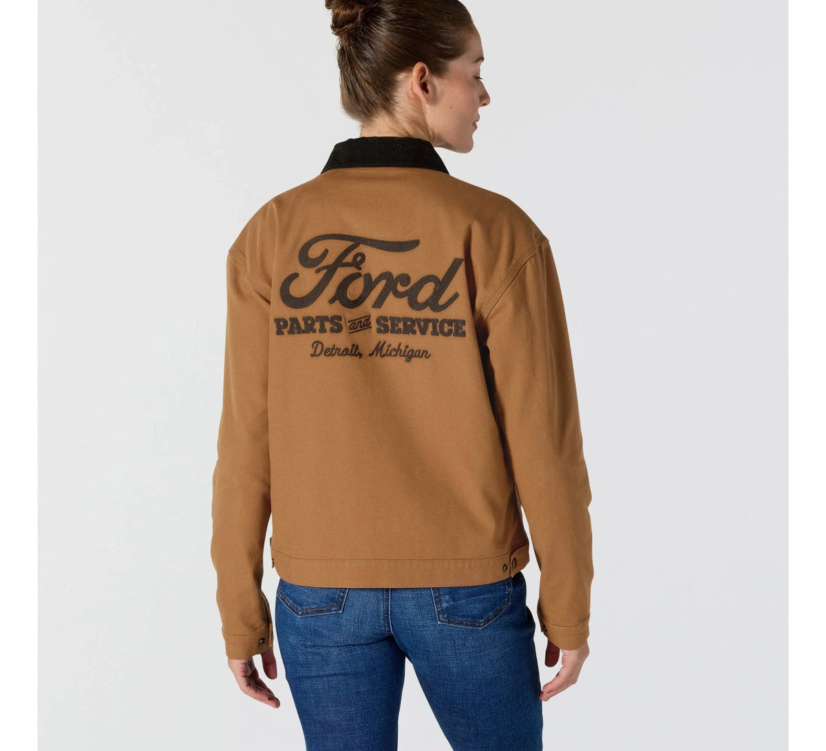 Women's Stretch Canvas Lined Work Jacket - Brown