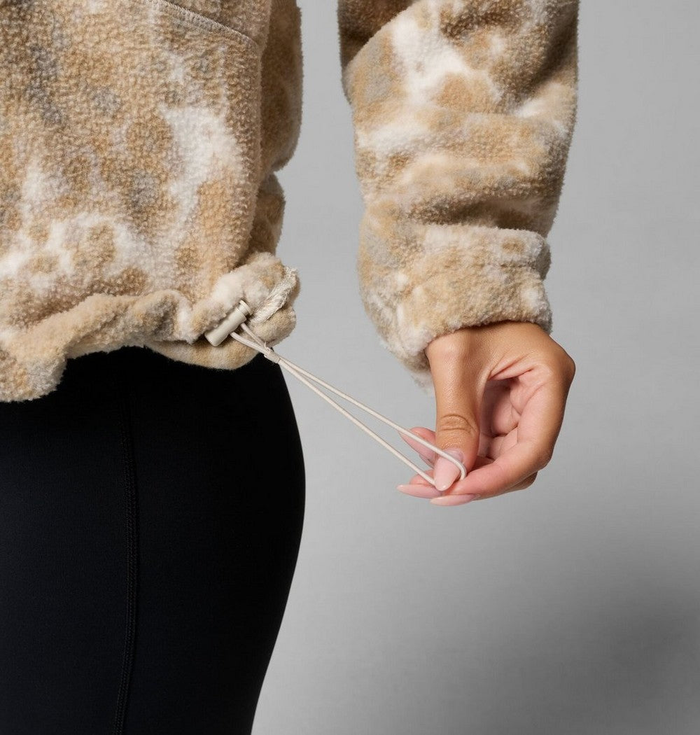 Women's Printed Fleece Half-Zip Pullover - Mauve