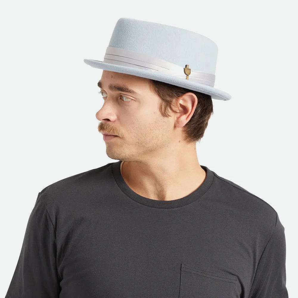 Brighton Wool Felt Pork Pie Hat - Ice Blue