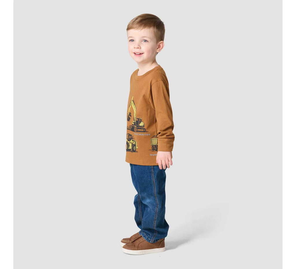 Boys' Construction Vehicle T-Shirt - Brown