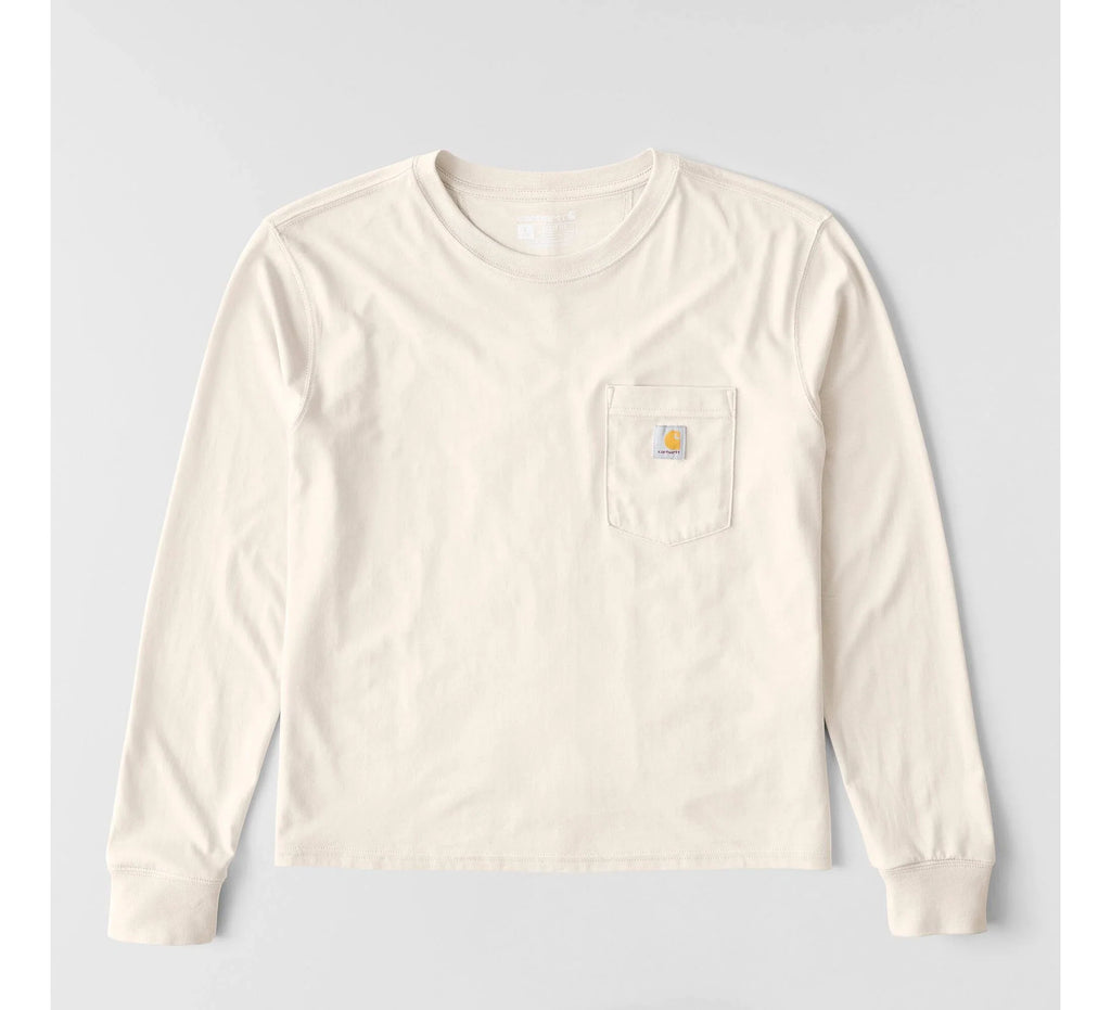 Women's Loose Long-Sleeve Pocket T-Shirt - Oat