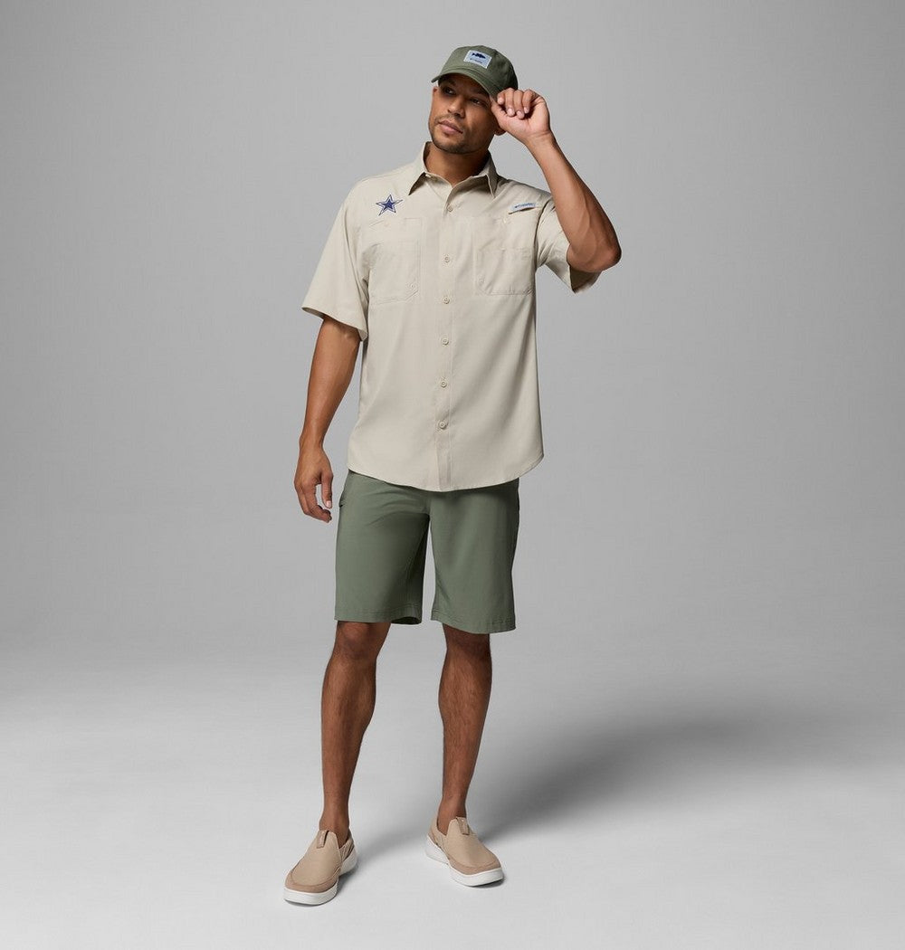 Men's Tall Short-Sleeve Fishing Shirt - Tan