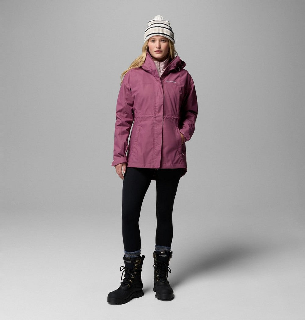 Women's Long Waterproof Rain Jacket - Mauve