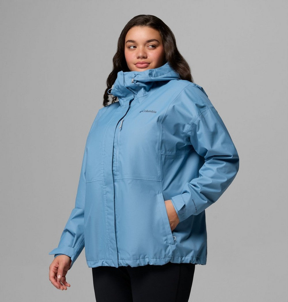 Women's Plus Size Waterproof Rain Jacket - Navy