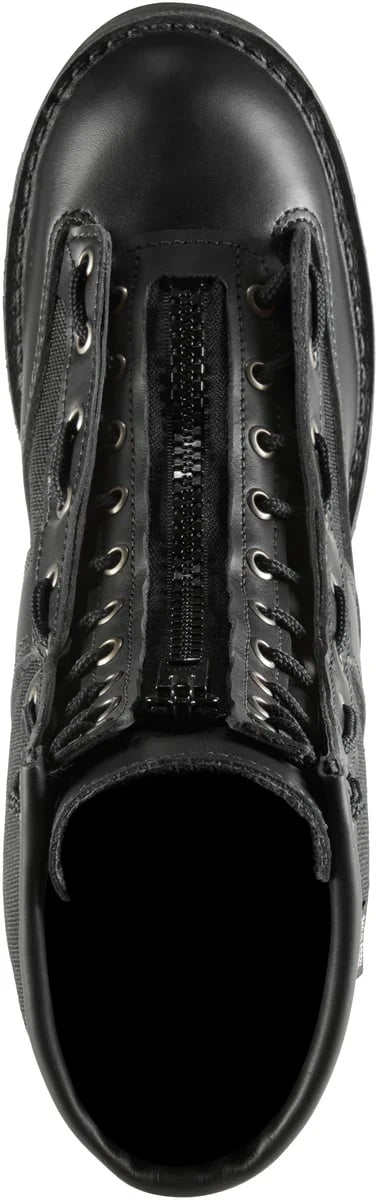8-Inch Leather Lace-In Boot Zipper - Black