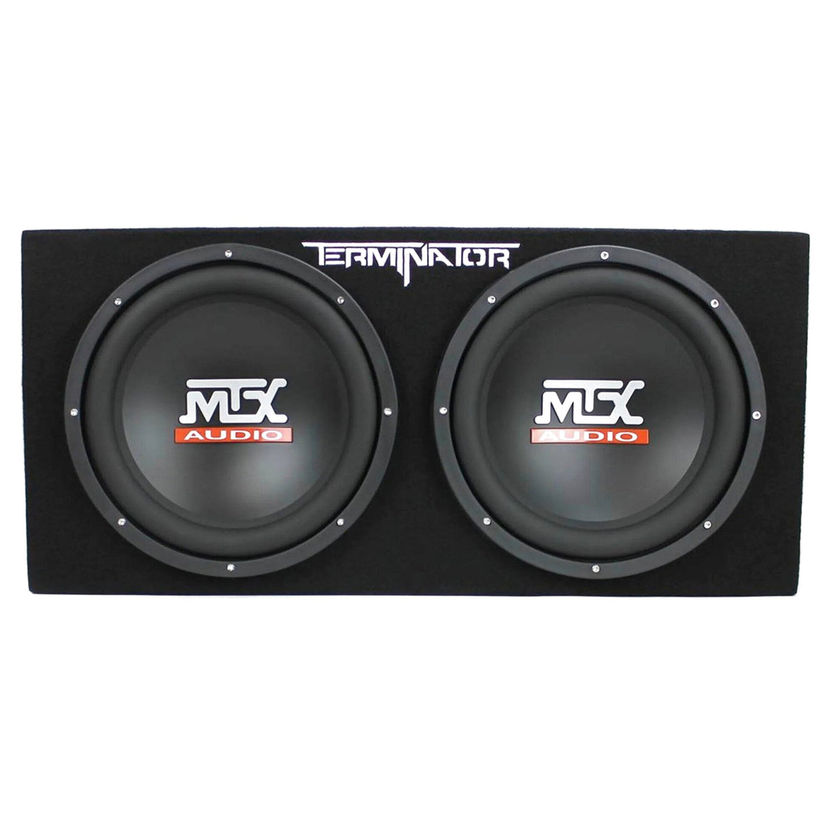 MTX Terminator Dual Loaded 12in 1200W Car Subwoofer Enclosure With Amplifier And 8-Gauge Amp Kit