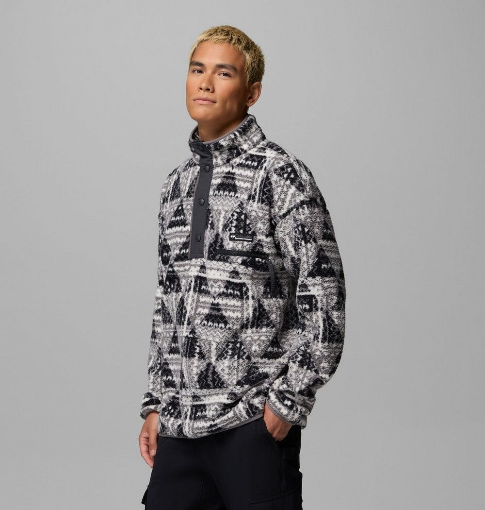 Men's Printed Half-Snap Fleece Pullover