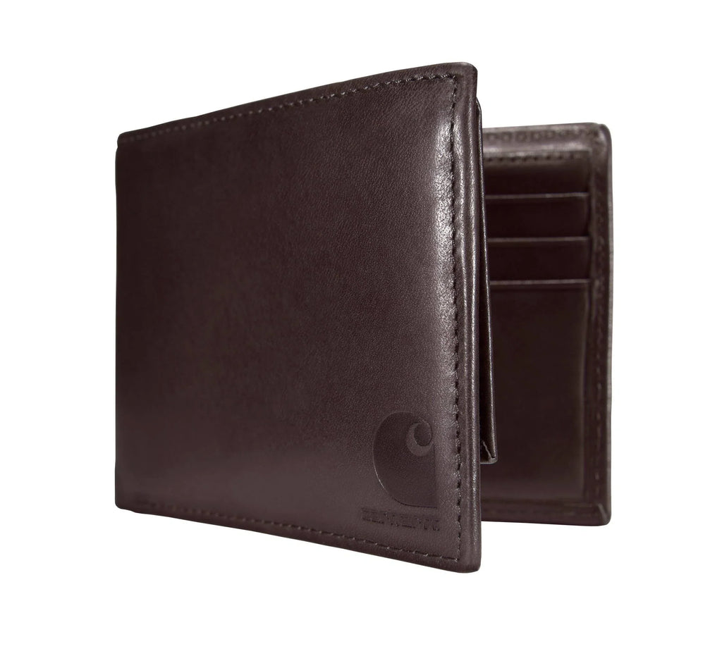 Full-Grain Leather Trifold ID Wallet - Brown