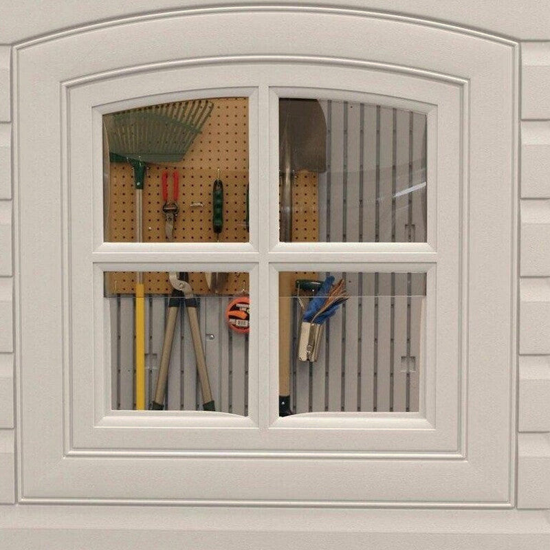 Lifetime Plastic Storage Shed, Side Entry, 15 ft. W x 8 ft. D, Gray/Beige - 6446